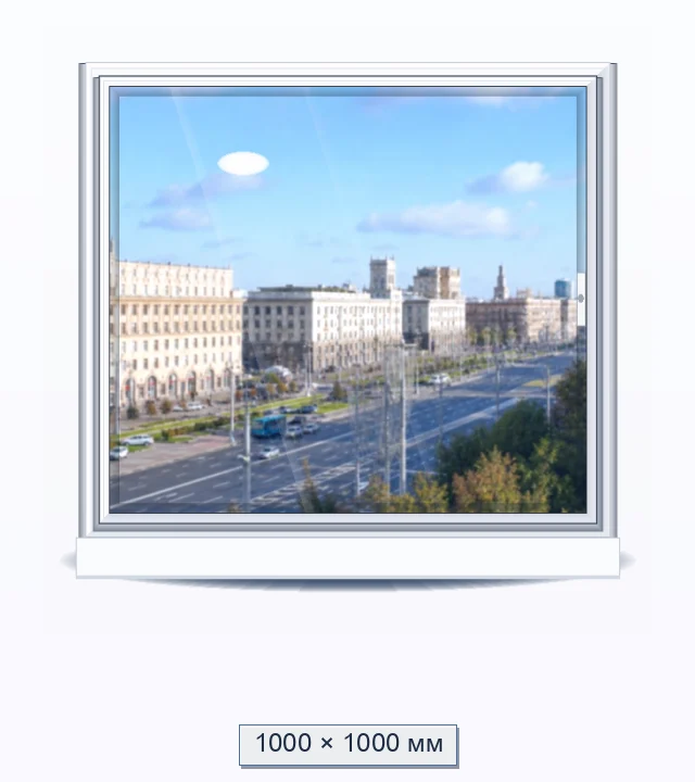Одностворчатое окно ЭО-044 — 1000×1000 мм, профиль Brusbox