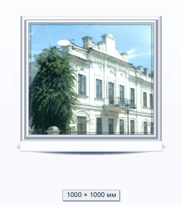 Глухое окно ЭО-268 — 1000×1000 мм, профиль REHAU